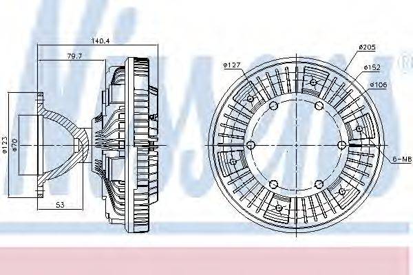 Зчеплення, вентилятор радіатора NISSENS 86069