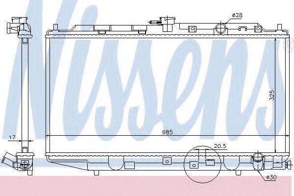 Радіатор, охолодження двигуна NISSENS 62276