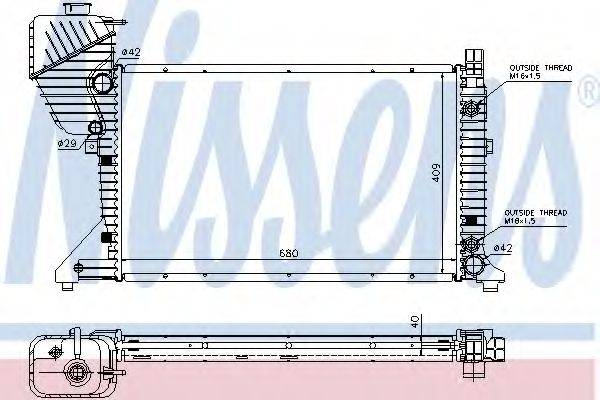 Радіатор, охолодження двигуна NISSENS 62597A