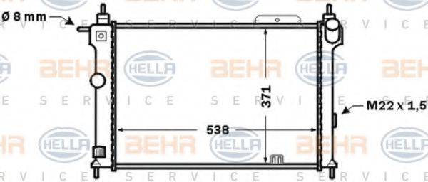 Радіатор, охолодження двигуна HELLA 8MK 376 771-061