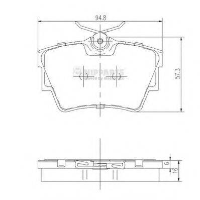 Комплект гальмівних колодок, дискове гальмо NIPPARTS J3611047