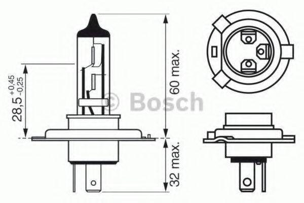 Лампа розжарювання, фара далекого світла; Лампа розжарювання, основна фара BOSCH 1 987 302 048