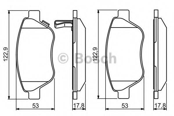 Комплект гальмівних колодок, дискове гальмо BOSCH 0 986 495 237