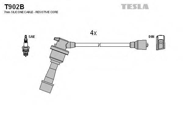 Комплект дротів запалення TESLA T902B