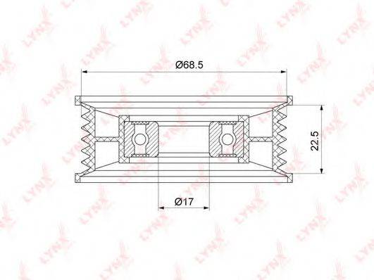 LYNXAUTO PB7219 Паразитний / провідний ролик, полікліновий ремінь