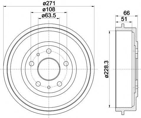 HELLA PAGID 8DT355300661 Гальмівний барабан