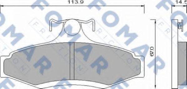 Комплект гальмівних колодок, дискове гальмо FOMAR FRICTION FO 666181